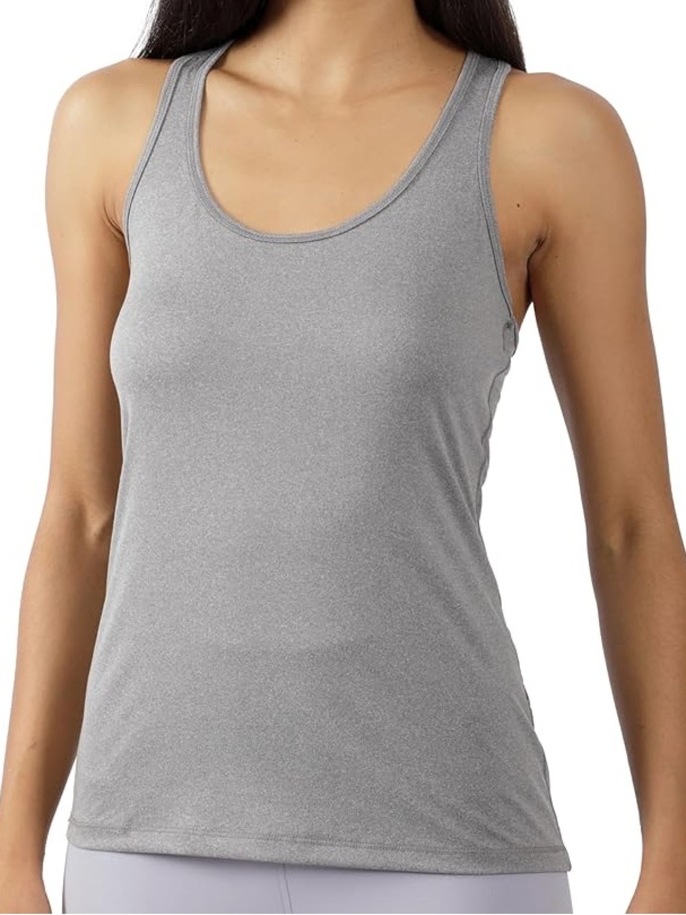 Yogalicious Lightweight Racerback Workout Tank Top - Gray - Small